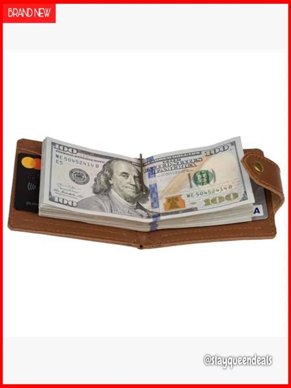 Slim Bifold Leather Wallet with Money Clip RFID Blocking Coin Pocket